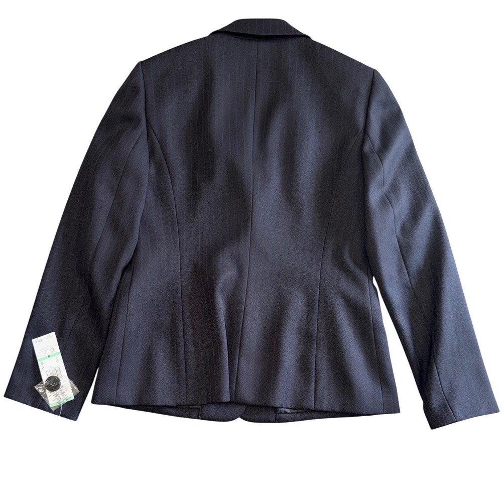 NWT Evan-Picone Womens 2PC Pinstripe Pant Suit Black Cobalt Blue 8 50020151-9JU - Picture 3 of 14
